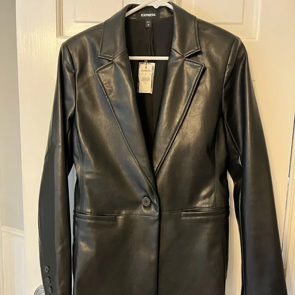express vegan leather blazer